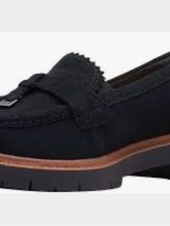 Clarks Shoes - Women’s Clarks Black Suede Tassel Westlynn Bella Loafer Size 9